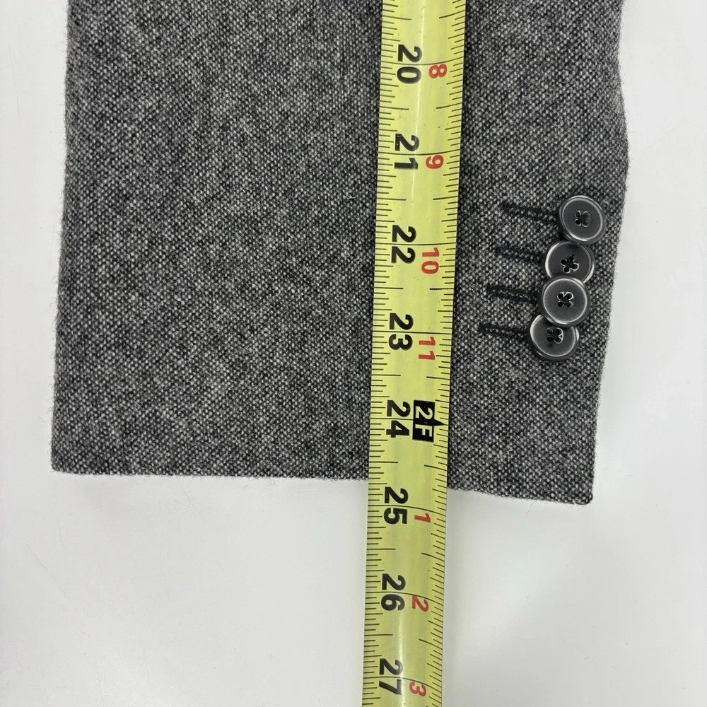 Jos A Bank 1905 Tweed Elbow Patches Sport Coat Mens 44R Gray Blazer Jacket Wool
